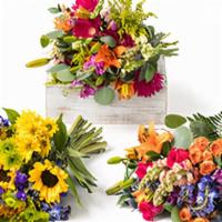 Seasonal Mixed Flower Bouquet  · Seasonal wrapped flowers hand selected by our expert floral designer.