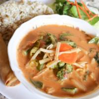 Panang Curry · Choice of meat and bell peppers cooked with Panang curry paste. Served spicy. Rice not inclu...
