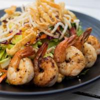 Luau Shrimp Salad · Mixed lettuces, crispy wontons, mango, mandarin oranges, carrots, red cabbage, green onions,...