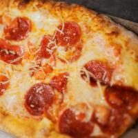 Pepperoni · Tomato sauce, mozzarella and parmesan cheese, tomatoes.