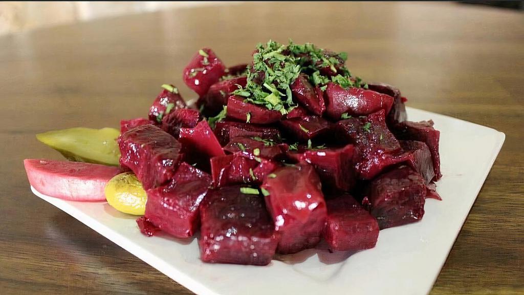 Beet Salad · Gluten-free. Red beets, olive oil and lemon.
