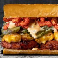 Fat Hot Chick. · Nashville Hot Chicken | Mac & Cheese Bites | 
Jalapeño Coleslaw | Pickles | Flamin' Hot Chee...