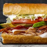 Terrific Turkey Club. · Oven Roasted Turkey Breast | Crisp Bacon | 
Avocado | Shredded Lettuce | Tomato | Mayo | On ...