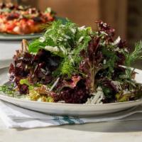 Green Salad · Market Lettuces, Date Sherry Vinaigrette, Watermelon Radish, Toasted Hazelnuts