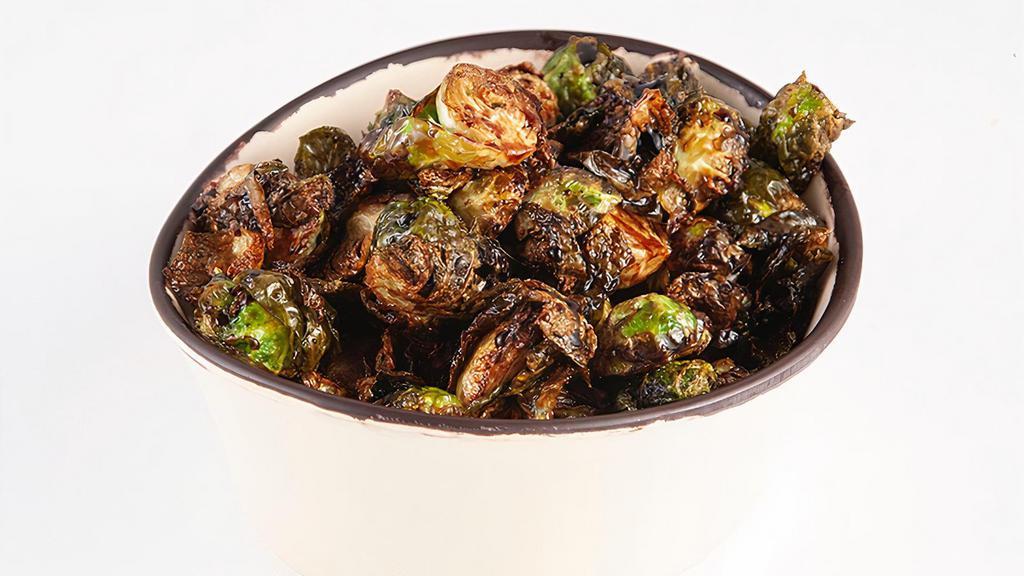 Brussels Sprouts · Crispy Brussel Sprouts with Balsamic Glaze.