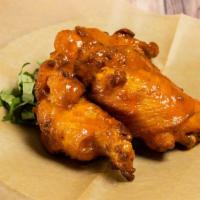 Wings (4) · Baked Chicken Wings. Plain, BBQ or Hot.