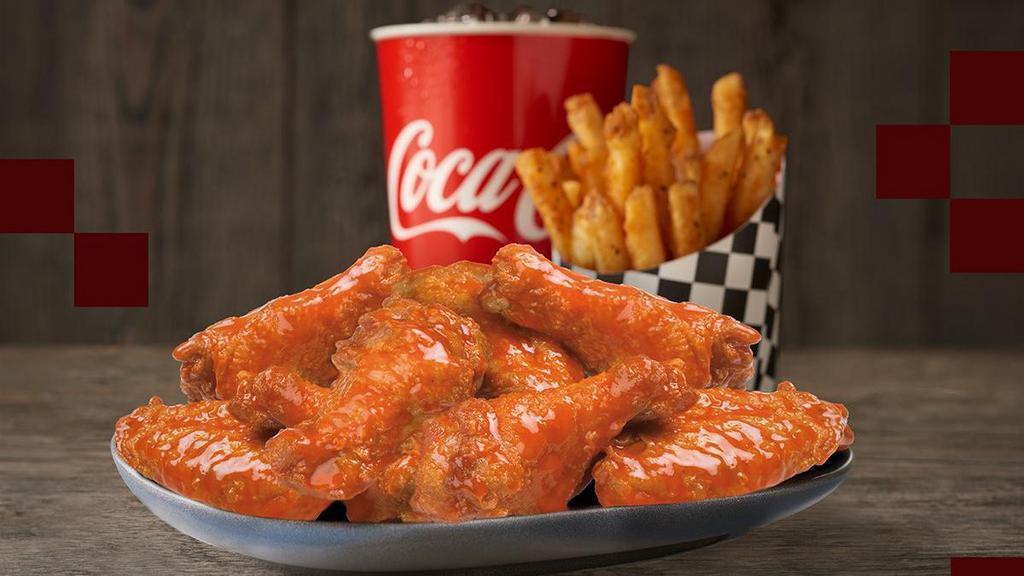10Pc Classic Wings Combo · Let these wings take you higher. 10 crispy and juicy bone-in Classic Wings sauced and tossed in your choice of sauce.