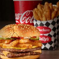 Fry Lovers Double Combo · The boss of burgers made with two large hand-seasoned, 100% beef hamburger patties, topped w...
