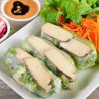 Tofu Fresh Spring Rolls (3) · Vermicelli rice noodle, green leaf lettuce, carrot, cucumber, baked tofu serve with VT sauce...