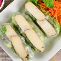 Tofu Fresh Spring Rolls (5) · Vermicelli rice noodle, green leaf lettuce, carrot, cucumber, baked tofu serve with VT sauce...