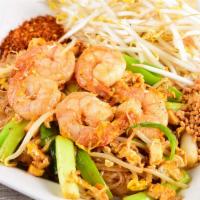 Pad Thai · Contains peanut. Pad Thai rice noodle with choice of meat, egg, sweet preserved radish, tofu...