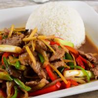Fresh Ginger (Stir Fried) · Stir fried your choice of meat with fresh ginger, red bell peppers, green chili, onions, sca...