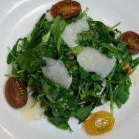 Arugula Salad · with cherry tomatoes, shaved parmesan, & balsamic