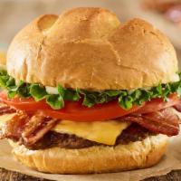 Bacon Smash® Burger · Certified Angus Beef, American cheese, applewood smoked bacon, lettuce, tomatoes, mayo, toas...