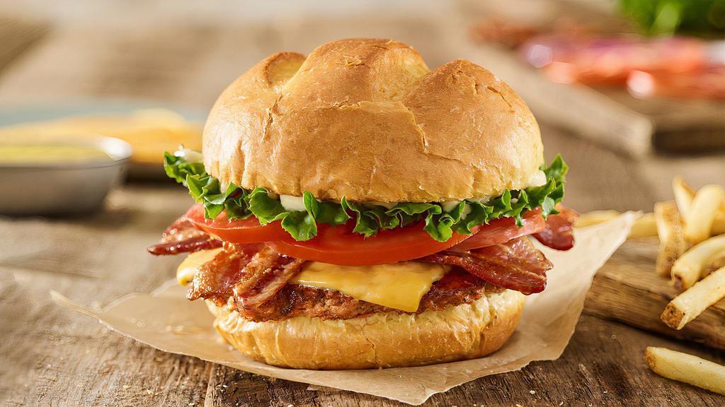 Bacon Smash® Turkey Burger · Turkey burger, American cheese, applewood smoked bacon, lettuce, tomatoes, mayo, toasted bun