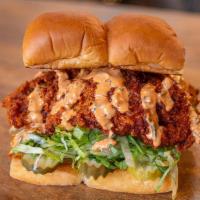Hot Chick · Two crispy fried chicken tenders, spiced to your liking, Plain, Nashville Hot or Nashville H...
