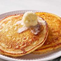 Buttermilk Pancakes – Two   · Two Buttermilk Pancakes n’ butter.
