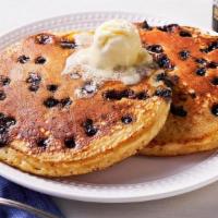 Wild Maine Blueberry Pancakes – Two · Two Buttermilk Pancakes n’ butter with Wild Maine Blueberries.