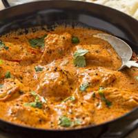 Chicken Pasanda · Small steak-like pieces cooked in yogurt and spices.