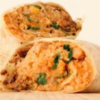 Burritos · Burritos de carnitas al pastor asada pollo o vegetariano. deep fried pork burrito marinated ...