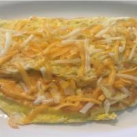 Cheese Omelette · Eggs, cheddar jack cheese.