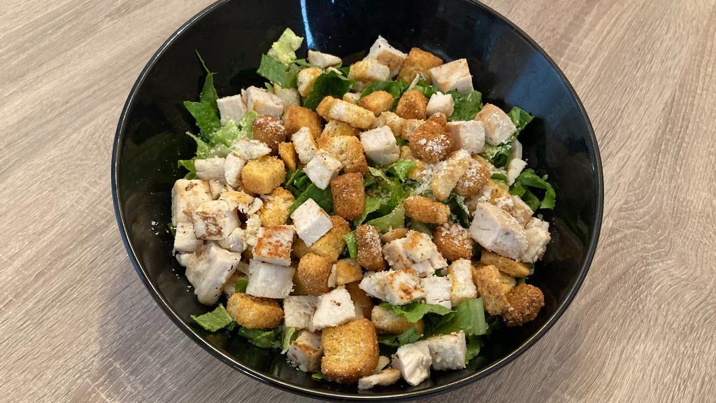 Chicken Caesar Salad · Grilled chicken, romaine lettuce, croutons, parmesan cheese and caesar dressing.