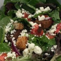Side Of Green Salad · Spring Mix, Tomato, Feta Cheese and Balsamic Vinaigrette dressing