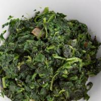 Sauteed Organic Spinach · With garlic, white wine and shallot sauce.
