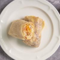 Sausage Breakfast Burrito · Delicious Breakfast Burrito with Sausage, Egg, Potato and a choice of cheese or no cheese!