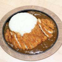 Chicken Katsu Curry · Juicy thigh filet battered in panko flakes and fried to perfection. Served with curry and ri...