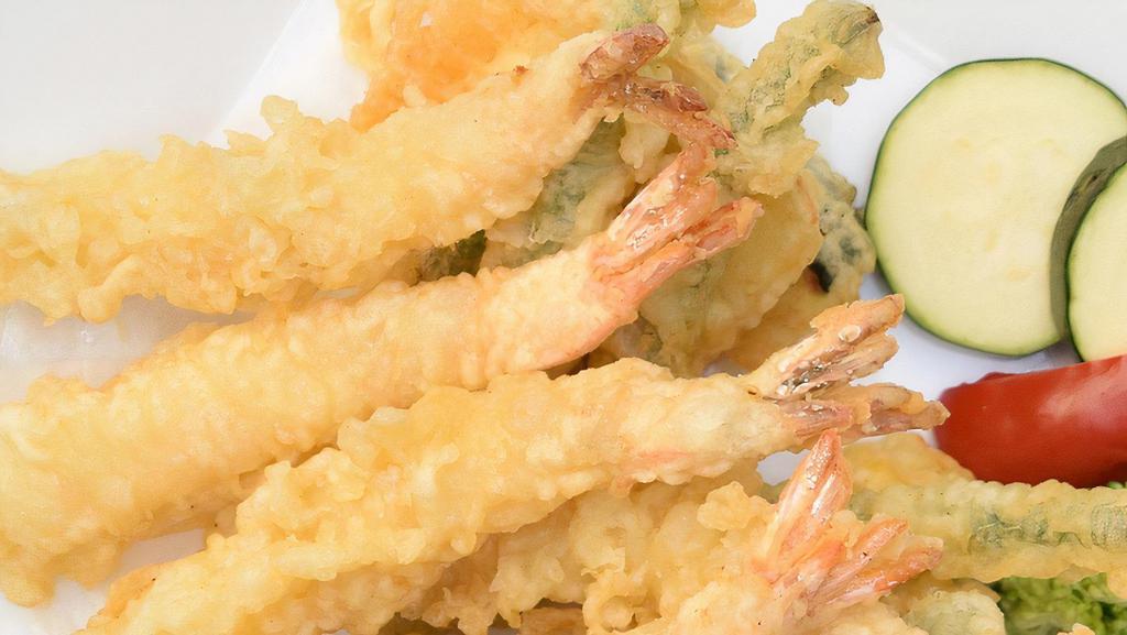 Shrimp & Vegetable Tempura · lightly fried shrimp and vegetables.