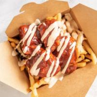Chipotle Maple | Jaguar Chicken Fries · Favorite. Box of seasoned fries
topped with four deep fried chicken chunks
crossed with our ...