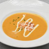Lobster Bisque · Lobster meat, crème fraiche, dry sack sherry.