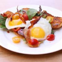 Sherman Oaks Special · 2 eggs (scrambled or sunny-side-up), applewood smoked bacon, tomatoes & arugula with d aioli...