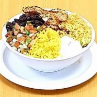 Burrito Bowl · Burrito bowl with your choice of meat, lettuce, cheese, sour cream, guacamole, rice, beans, ...