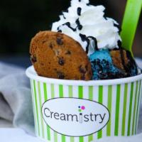 Cookie Monster Creation · Premium Cookie Monster ice cream made fresh to order with crunchy Chips Ahoy® and Oreo® cook...