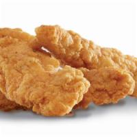 Chicken Strips · Eight ounces of chicken strips (roughly three to four strips). Served with choice of ranch o...