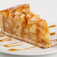 Apple Pie Slice · Locally grown apples tossed in ground cinnamon and baked into a fresh pie with a buttery cru...