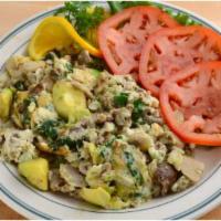 Fireman'S Breakfast · Egg whites scrambled with ground turkey burger, spinach, mushrooms, and avocado. Served with...