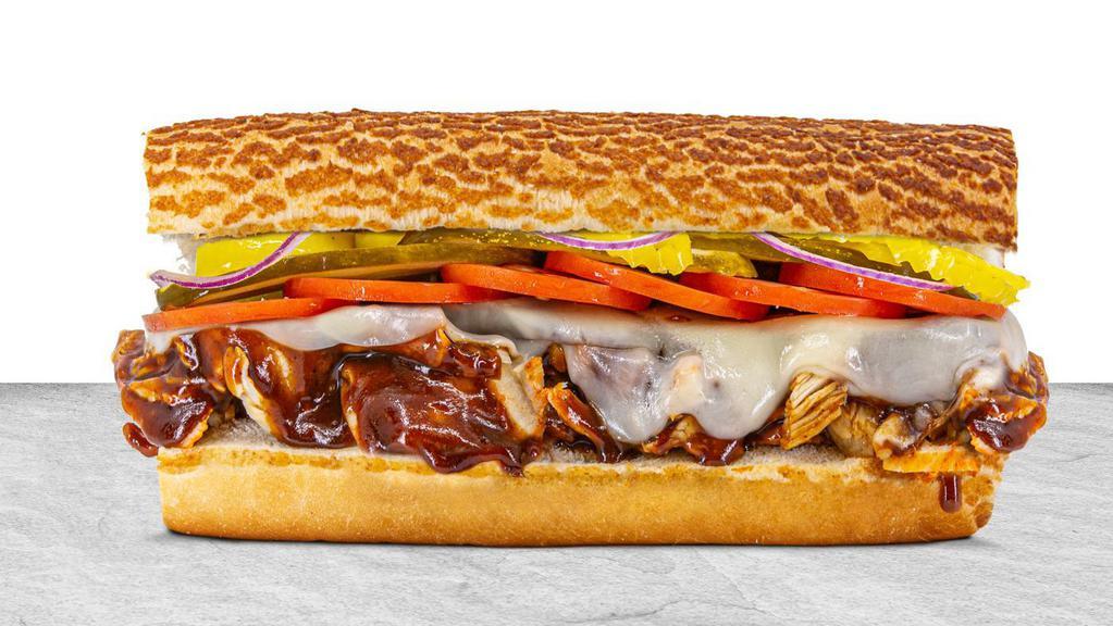 Barbeque Chicken · Grilled chicken breast, bbq sauce, and Provolone cheese melted together.  Comes with THE WORKS!