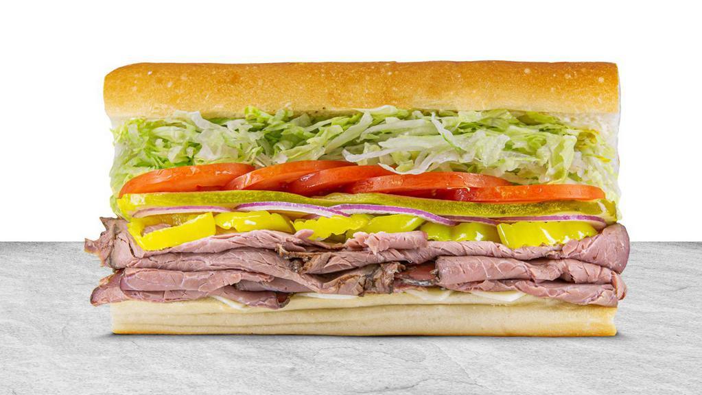 Classic Roast Beef · Premium roast beef and Jack cheese.  Comes with THE WORKS!