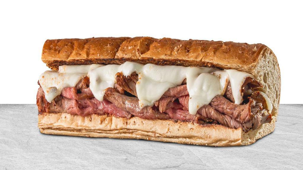 Steak & Swiss · Handcrafted sandwich on a toasted french roll with grilled tri-tip steak and aged Swiss cheese melted together.