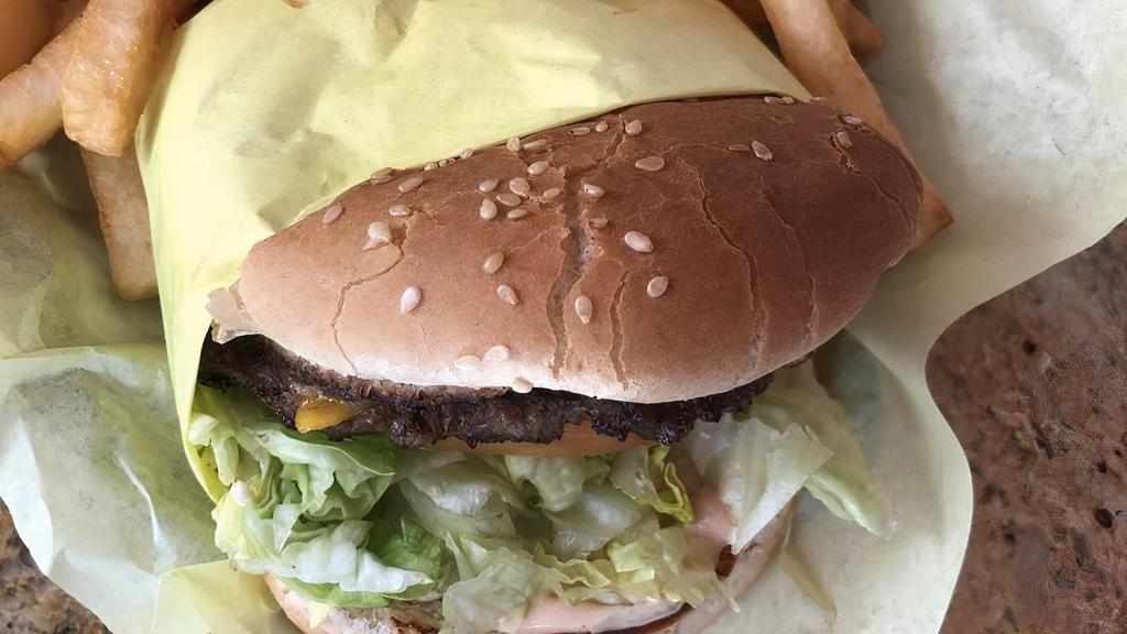 Cheeseburger Deluxe · With choice of side. Served on our special sesame egg bun with lettuce, tomato, and homemade 1000 Island dressing.