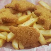 Chicken Nuggets With Fries · This order contains 5 Dino Nuggets with an order of French Fries.