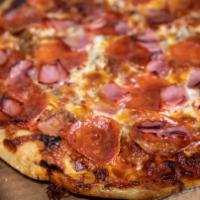 Meat Monger (Small) · Pepperoni, ham, sausage and bacon.