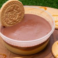 Custard · layer of white custard biscuits and cocoa custard