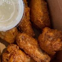 Wings (10) · 10 pcs of wings come with one ranch. You can choose 2 flavor.