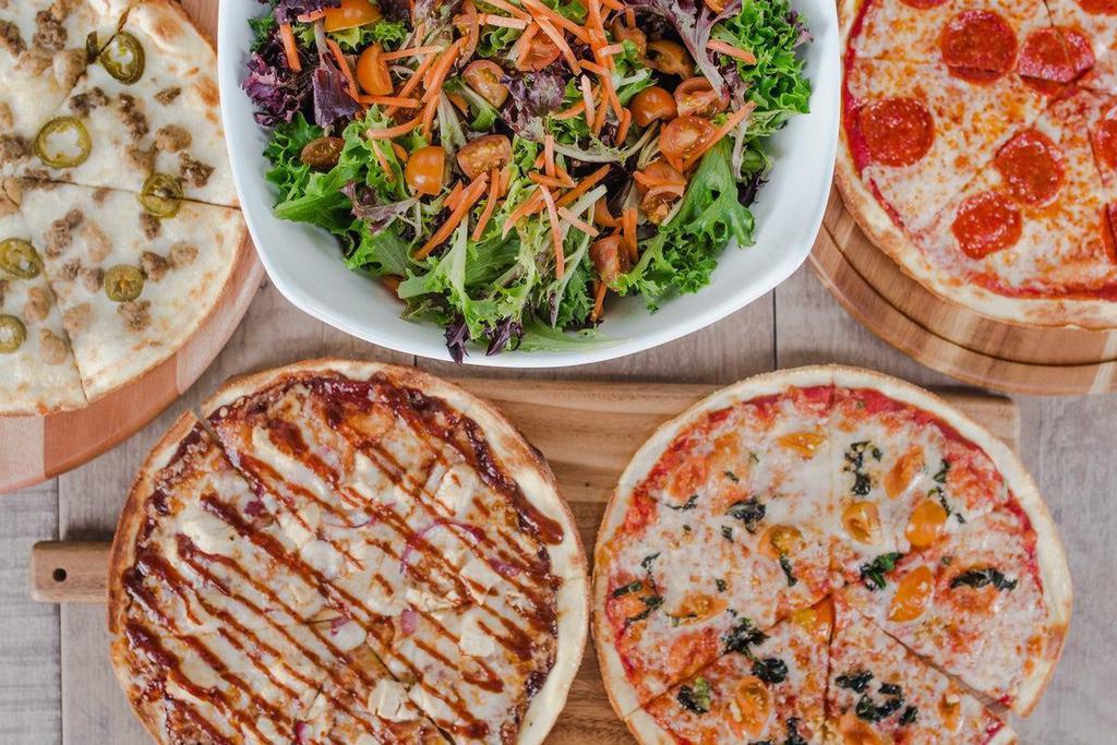Large Package (Serves 21-30) · Choice of 25 Pizzas and 2 Catering Salads