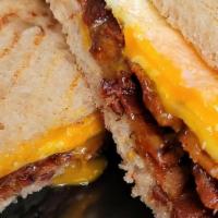 Eggsential Breakfast Sandwich · Organic sourdough bread, organic egg, havarti cheese, light mayonnaise.  choice of: Beelers ...