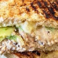 Fabulous Disaster (Copy) · House tuna salad, havarti cheese and avocado on organic sourdough bread, pressed.